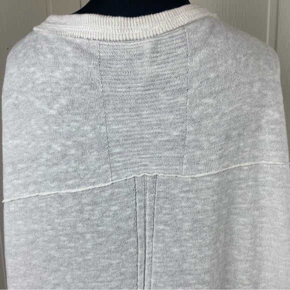 Free People Gauze Lace Inlet Hi-Low Long Sleeve Blouse Size Large - Picture 8 of 10